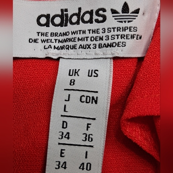 Adidas Red and White Short Sleeve Tee with Classic Stripes - Picture 9 of 9